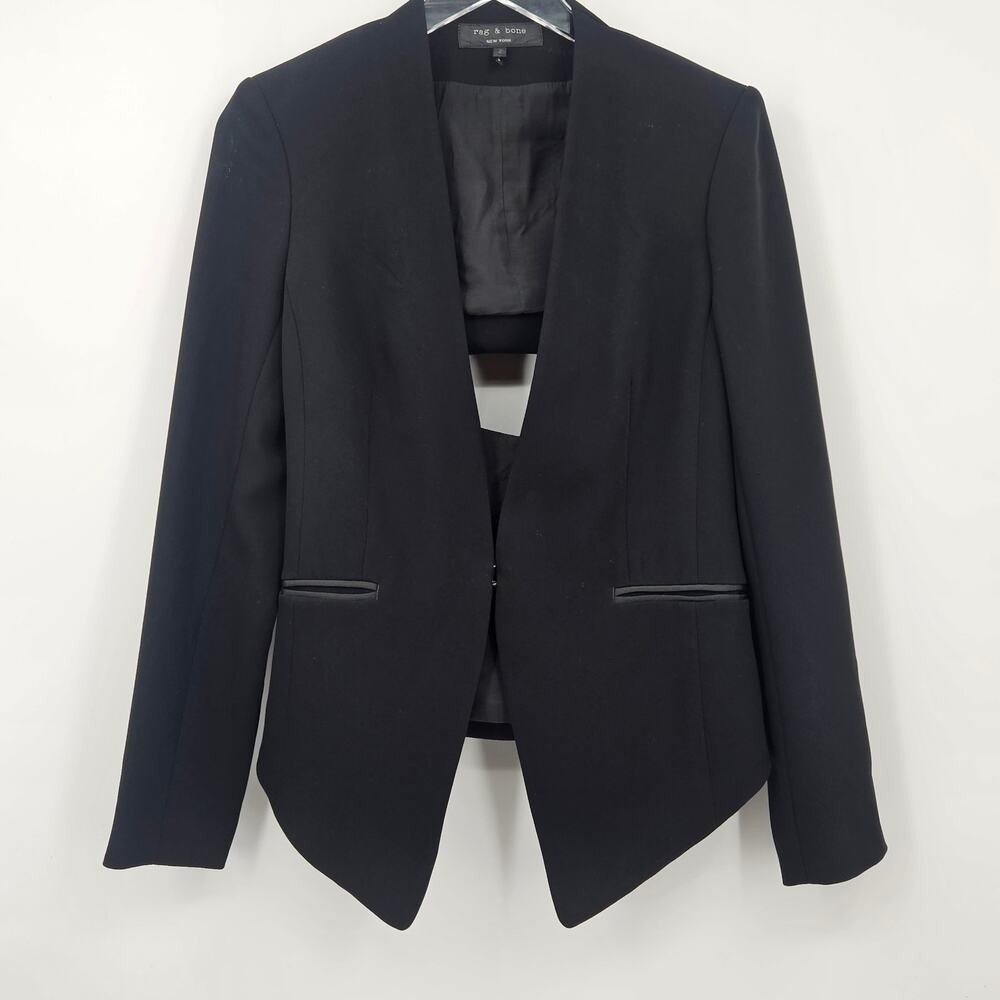 Rag & Bone Women's Teresa Cut Out‎ Peekaboo Back Blazer Black Size 2 - Picture 6 of 15